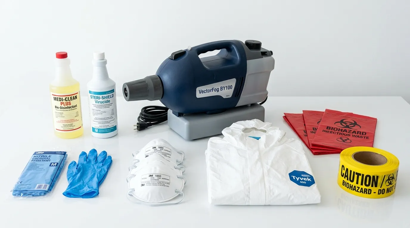 Professional biohazard remediation crew working in High Point